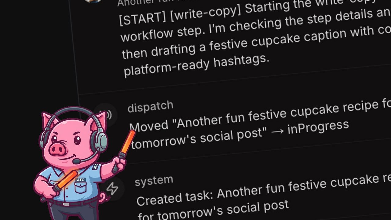 A dispatch visualization showing work routed forward automatically.
